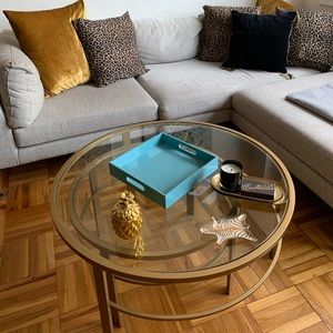 West Elm Marine Blue Square Accent Tray 13x13 in